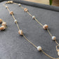 Natural Brown mother of pearls 14K gold Bracelet and Necklace set,it can Link to be long Necklace