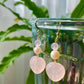Natural AAA high quality Rose quartz cuty puffy heart shape drop dangle earring,Handmade Earring,Made in California