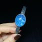 Hight Grade Big Surface ocean blue Aquamarine oval shape vintage open bangle bracelet gift for her gift for mom