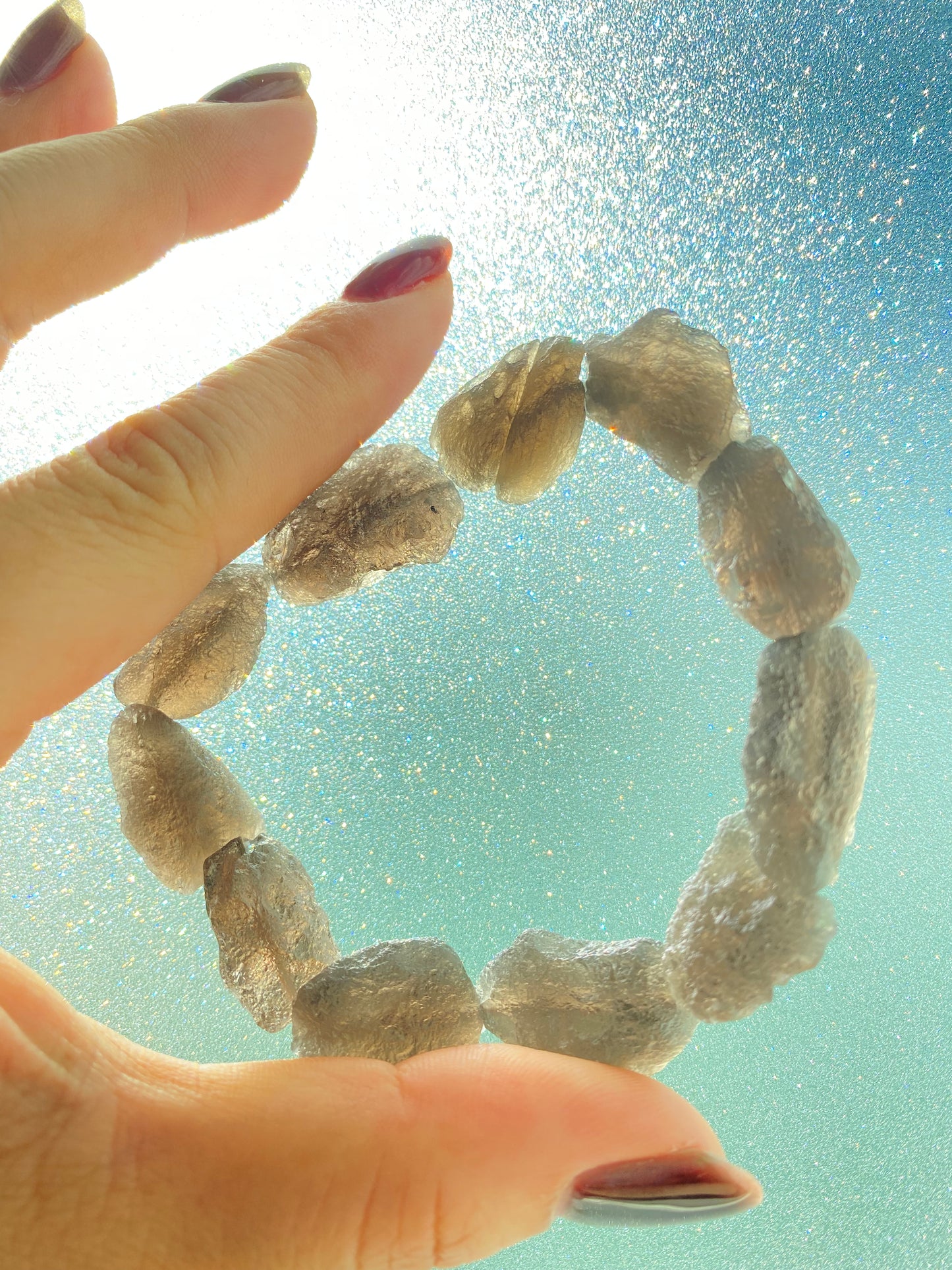 35-50g Natural Raw Cintamani Saffordite Tektite Bracelet, wishing stone, Saffordite Tektites, Arizona Tektitest bead bracelet