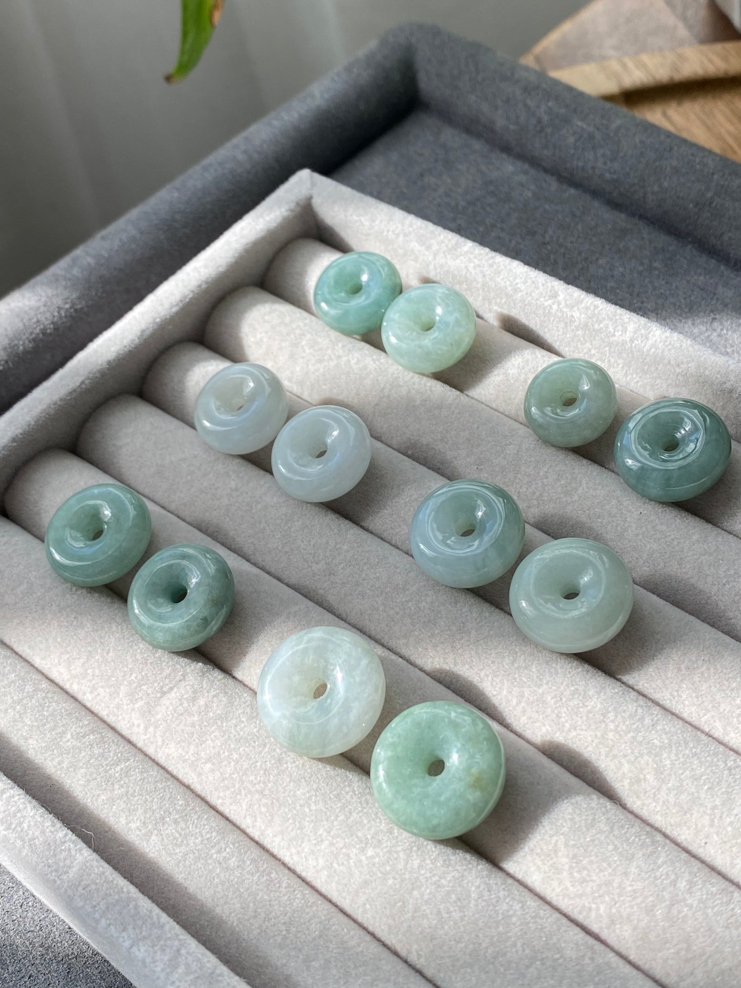 Natural A Donut Hetian Jade,Circle Jade Drop Earring,Drop dangle Earring/EarWire,handmade earring