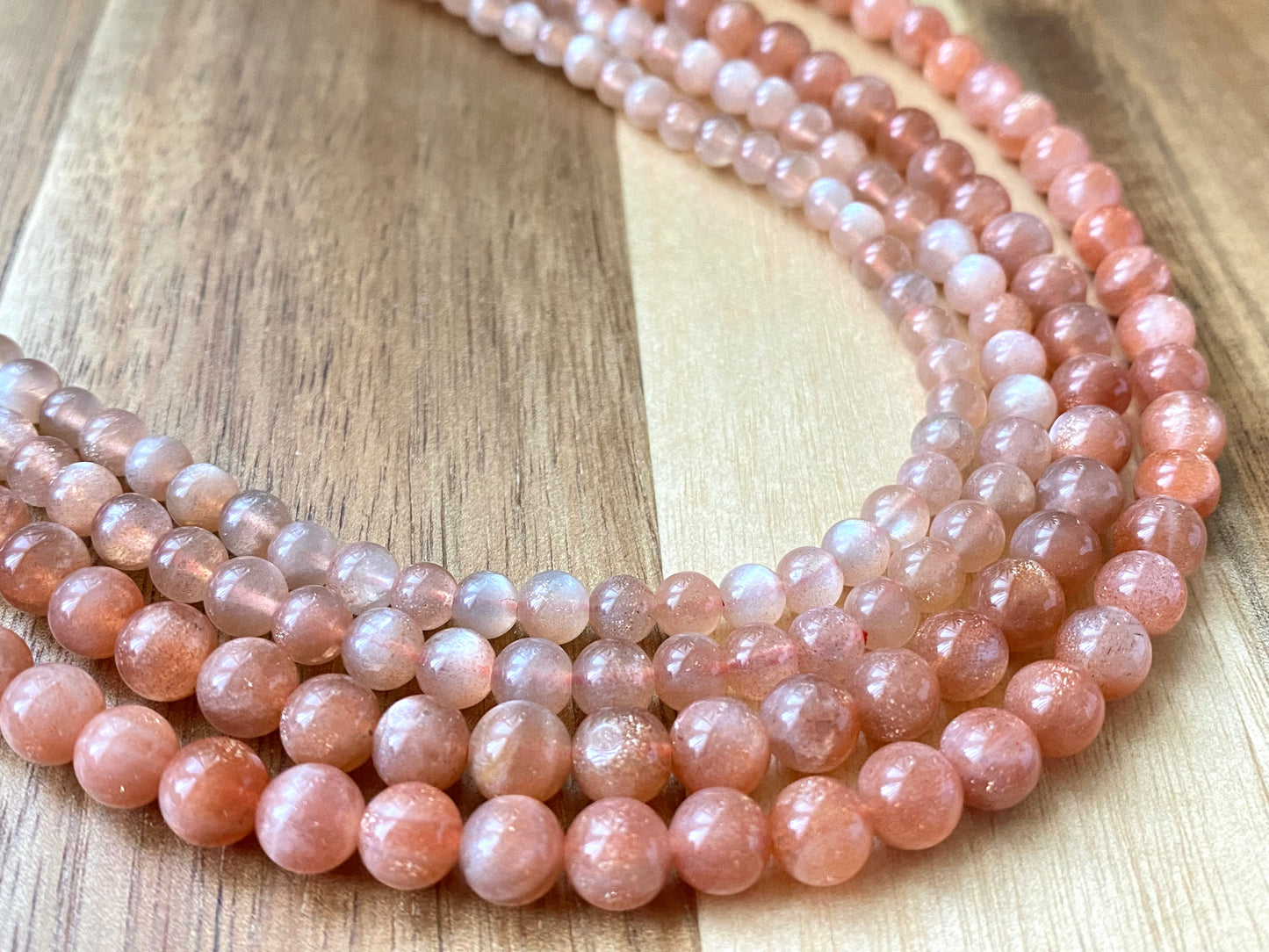 High Quality Sunstone  healing crystal，with rainbow inside bead bracelet necklace 5mm,7mm,8mm,10mm