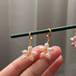 Trendy Natural lovely Freshwater pearls daisy flower shape drop dangle earring，handmade earring, gift for her