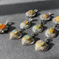 Natural Yello Opal brilliant Rainbow Fine shinning Sterling silver S925 Pendant,Birthstone Jewelry,Cabochon Opal Necklace