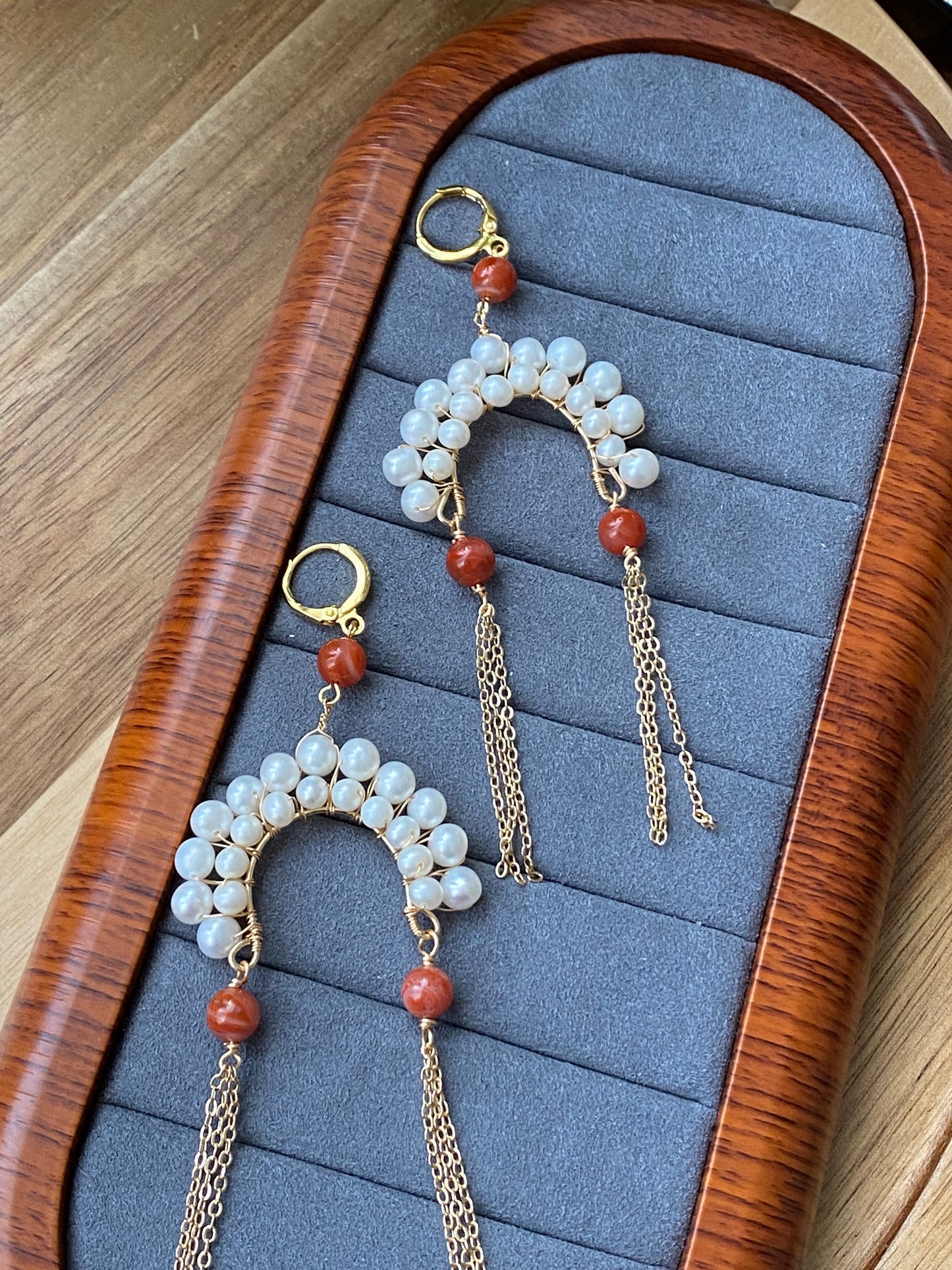 Natural Freshwater pearls Traditional chinese Opera Daomadan Head shape dangle drop earring,handmade earring, gift for her