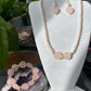Natural AAA high quality Rose quartz cuty puffy heart shape drop dangle earring,Handmade Earring,Made in California