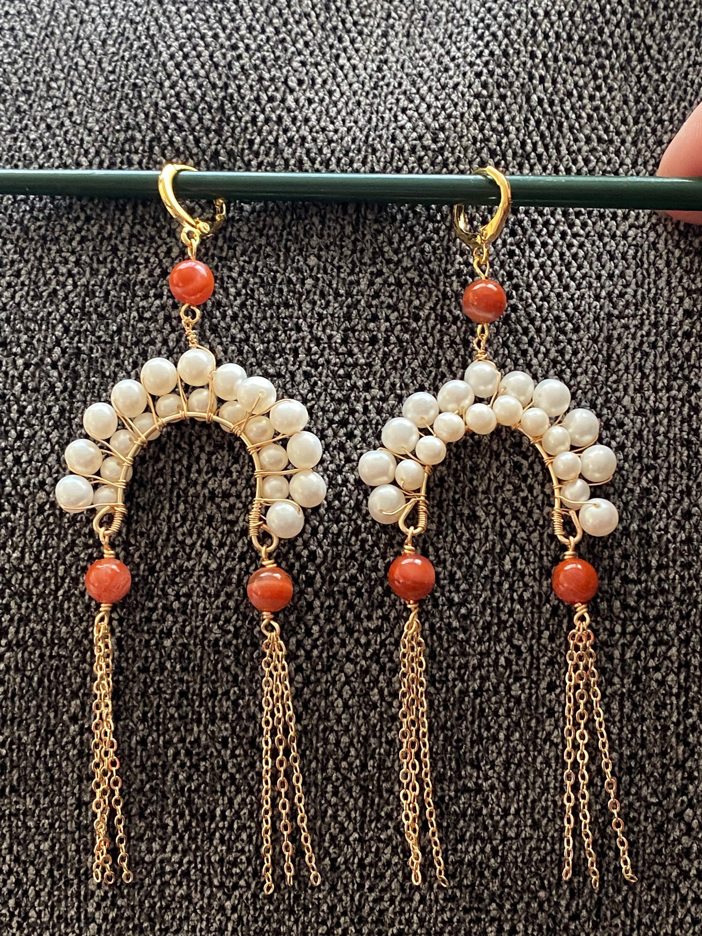 Natural Freshwater pearls Traditional chinese Opera Daomadan Head shape dangle drop earring,handmade earring, gift for her