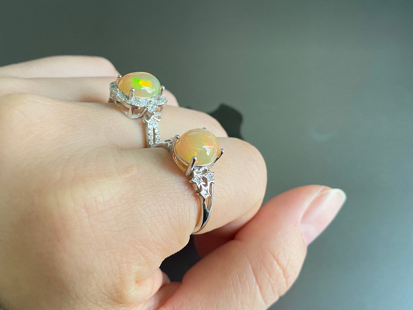 Natural Yellow Orange Colorful Fire illuminate Oval set on S925 Statement Ring,gift for her, holiday gift