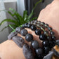 Natural Cintamani Saffordite Tektite Bracelet, wishing stone, Saffordite Tektites, Arizona Tektitest polished round bead bracelet