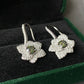 Gorgeous  Flower Floral Drop Dangle Dark Green Moissanite Sterling silver earring 0.5CT