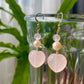 Natural AAA high quality Rose quartz cuty puffy heart shape drop dangle earring,Handmade Earring,Made in California