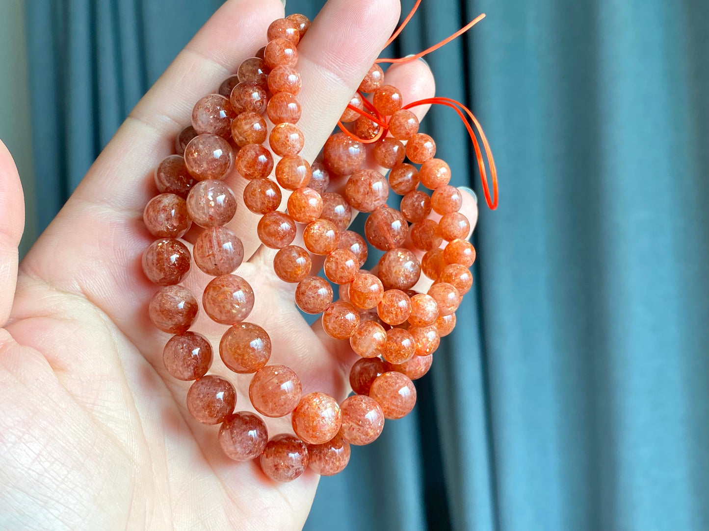 High Quality Sunstone  healing crystal，with rainbow inside bead bracelet necklace 5mm,7mm,8mm,10mm