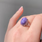 AAAAA Genuine Natural High Grade Silk Shin Purple Charoite,Cat Eyes Oval Shape sterling silver Adjustable Ring