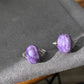 AAAAA Genuine Natural High Grade Silk Shin Purple Charoite,Cat Eyes Oval Shape sterling silver Adjustable Ring