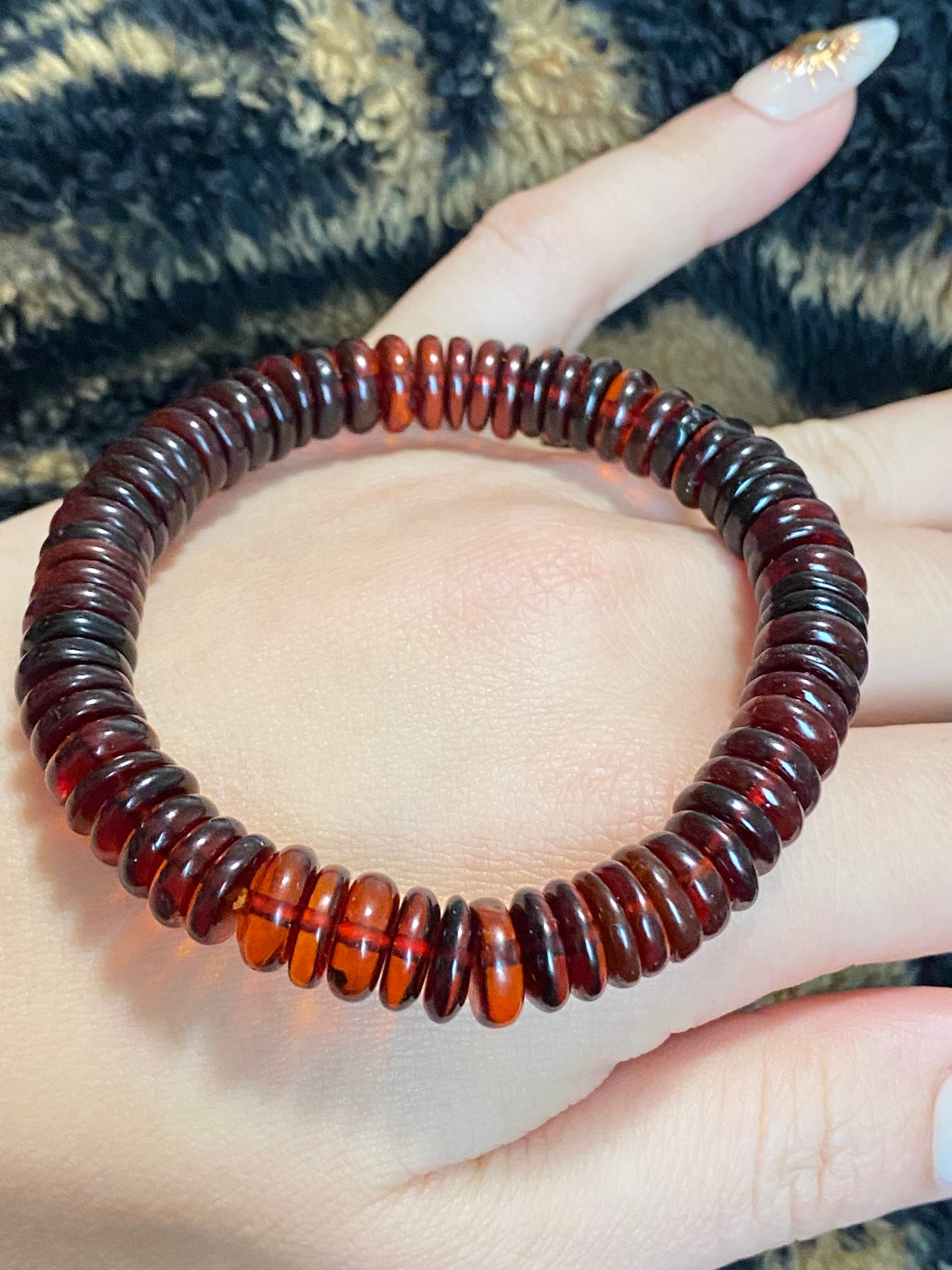 Natural Myanmar Blood amber saucer shape handmade bracelet,gift for her,gift for him