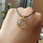 Natural Raw Black Gold Super Seven Princess 14k gold wire pendant necklace 14mm to 16MM