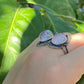 Love in PinK Natural Rose Quart Crystal setting on Sterling silver vintage ring