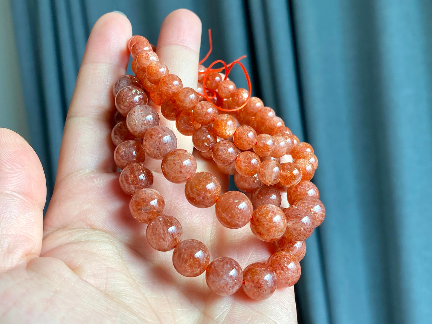 High Quality Sunstone  healing crystal，with rainbow inside bead bracelet necklace 5mm,7mm,8mm,10mm