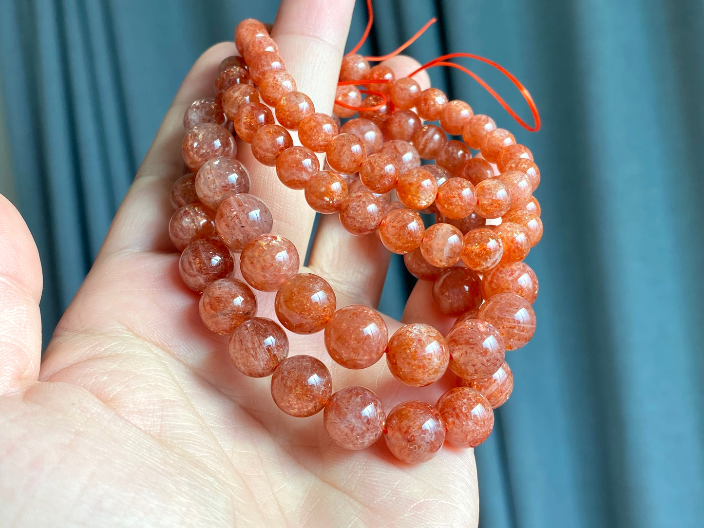 High Quality Sunstone  healing crystal，with rainbow inside bead bracelet necklace 5mm,7mm,8mm,10mm