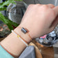 Natural Raw Protection Black Tourmaline Crystals,Meditation Stones 14K gold Adjustable slide closed Bracelet