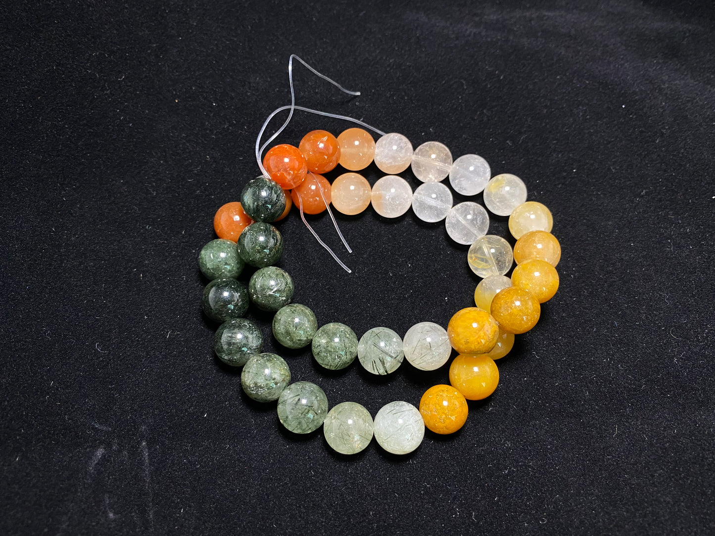 Natural Rainbow Rutilated  Quartz gemstone Fortune and Lucky  Healing bead bracelet