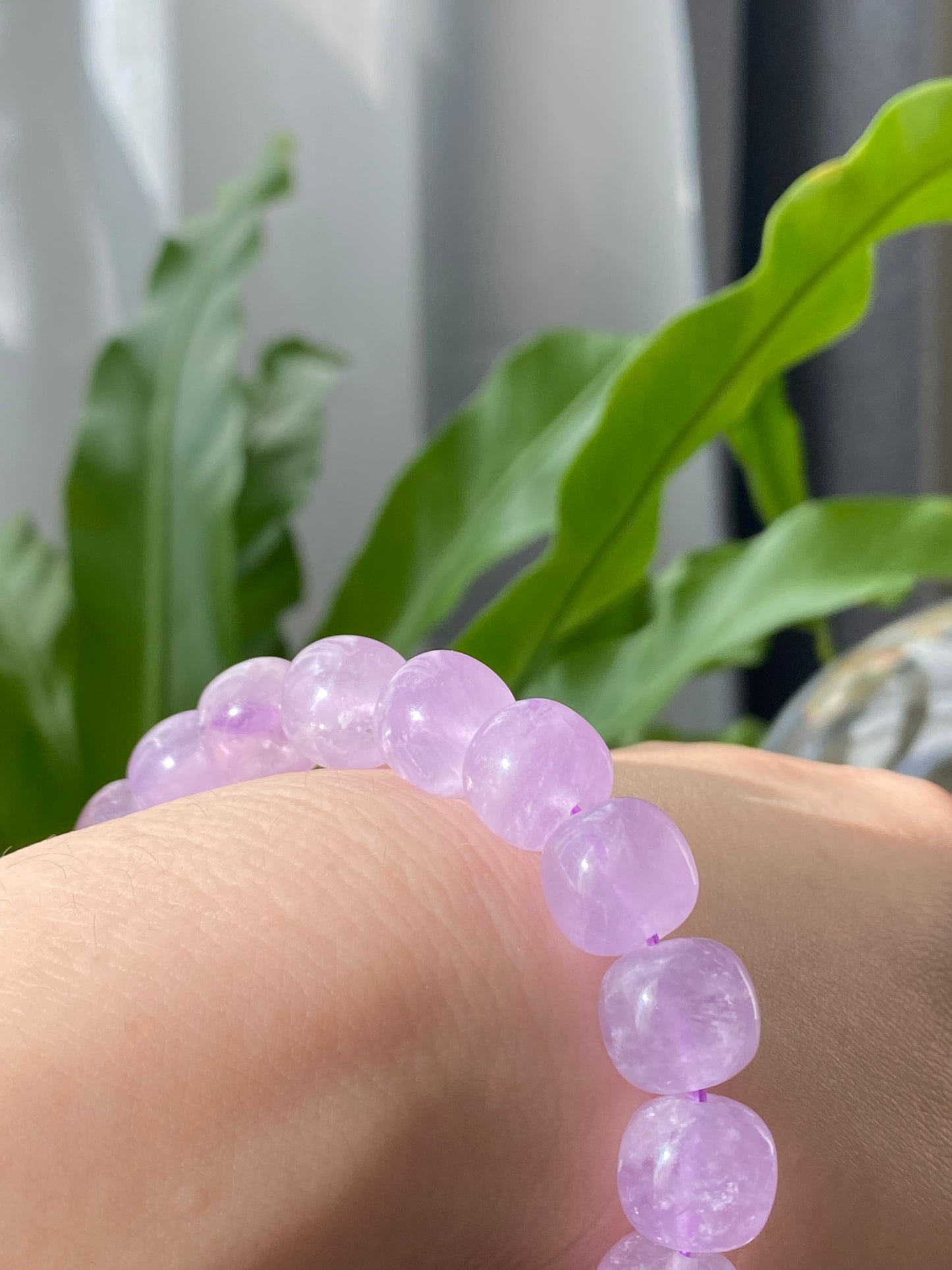 Natural Amethyst Light Purple ,Violet,Lavender,Purplevine,Trendy Purple tone short barrel Bracelet