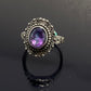 AAA grade Amethyst sterling silver vintage ring