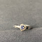Natural Tanzanite Heart shape surrounded with clear zircon square shape Sterling silver S925 Ring,Statement Ring Birthday Aniversary gift